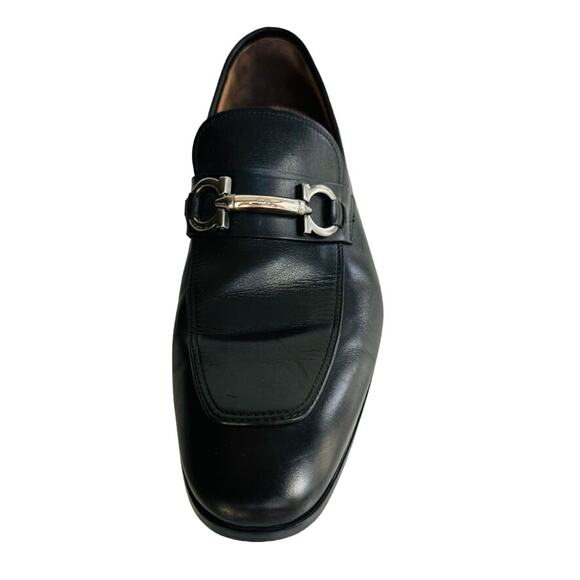 SALVATORE FERRAGAMO Benford Black Smooth Leather Bit Loafer Size 8.5 E Wide - Picture 4 of 12